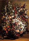 Gustave Courbet Canvas Paintings - Bouquet of Flowers in a Vase